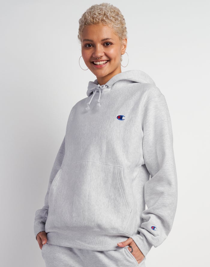 Champion Reverse Weave Boyfriend Hoodie Dames - Grijs - Belgie 2473IVMLO